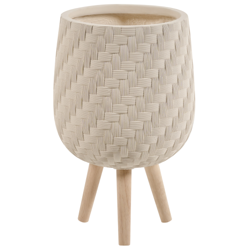 Beliani Elevated Plant Pot PAVONE 27 cm Light Beige