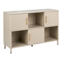 3 Door Sideboard OMBURA Metal Light Beige