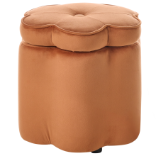Kids Storage Pouffe FLOWER Velvet Orange Flower