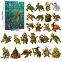(Sea Turtle)Jolie boîte aveugle calendrier de l'avent de Noël acrylique animal avec compte à rebours 24 jours