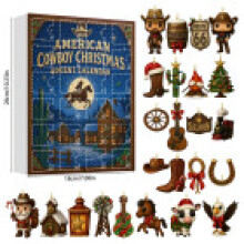 (American Cowboy)Calendrier de l'avent de Noël Hamburgers Fries équipe de football boîte aveugle compte à rebours
