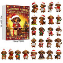 (Dachshund)Calendrier de l'avent de Noël Hamburgers Fries équipe de football boîte aveugle compte à rebours