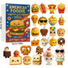 (Hamburger Fries)Calendrier de l'avent de Noël Hamburgers Fries équipe de football boîte aveugle compte à rebours