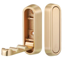 2PCS Gold Foldable Wall Hooks, Metal Folding Hooks Wall Mount for Bathroom, Kitchen, Bedroom - Space-Saving, for Towels