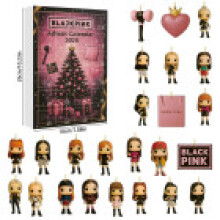 (Style B)Calendrier de l'avent de Noël rose noir boîte aveugle compte à rebours 24 jours décoration cadeau