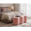Beliani Upholstered Bench LITTLETON Boucle Pink 2