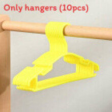 (Yellow)Cintre en plastique avec design rainure adapté au rangement quotidien de la maison et des vêtements