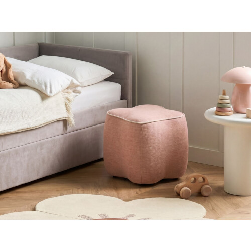 Beliani Pouffe JUNO Fabric Pink 1