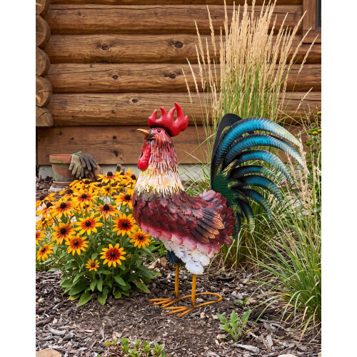 Beliani Garden Statue BANCALAAN Rooster Multicolour 1