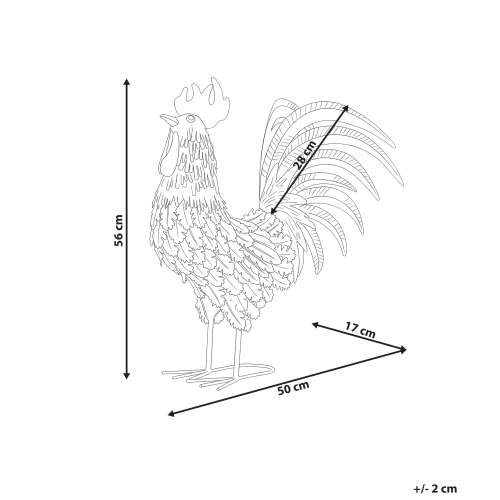 Beliani Garden Statue BANCALAAN Rooster Multicolour 2