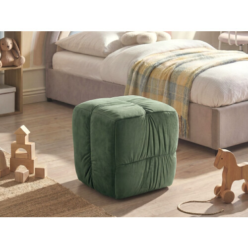Beliani Pouffe TURLEY Velvet Dark Green 1
