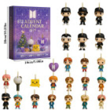 (Style A)Calendrier de l'Avent Noël Personnage Acrylique Porte-clés Fournitures Saisonnières Décoration