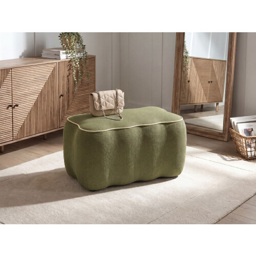 Beliani Upholstered Bench JUNO Fabric Green 1