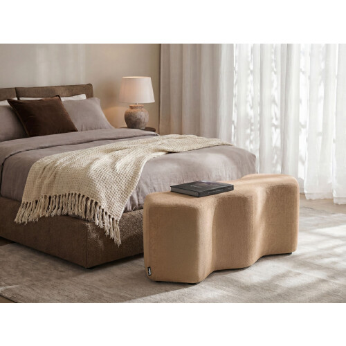 Beliani Upholstered Bench LITTLETON Fabric Beige 1