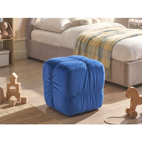 Beliani Pouffe TURLEY Velvet Blue 1