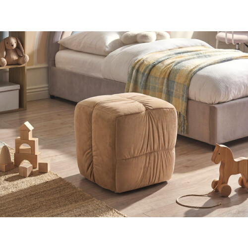 Beliani Pouffe TURLEY Velvet Taupe 1