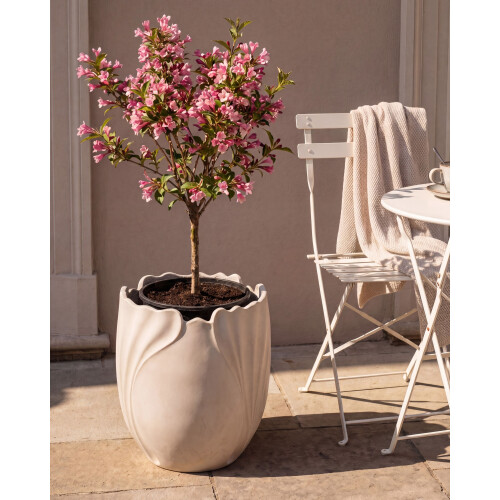 Beliani Plant Pot ARPONE 44 cm Light Beige 1