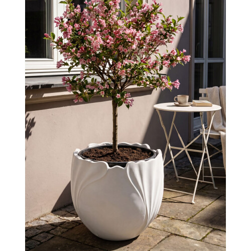 Beliani Plant Pot ARPONE 44 cm Off-White 1