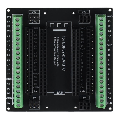 2X ESP32 Expanding Board Breakout Board for ESP-WROOM-32 ESP32-DevKitC GPIO 1 Into 3 38Pins ESP32 Module 1