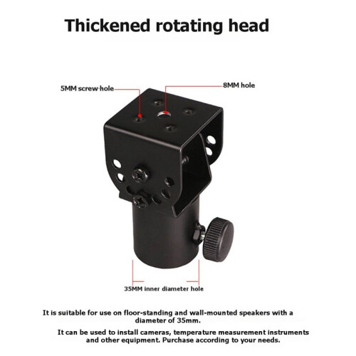 Rotatable 35mm Tripod Pole Mount DJ Speaker Stand Adapter Top Cap Mic Tripod Holder Mounting Base 2