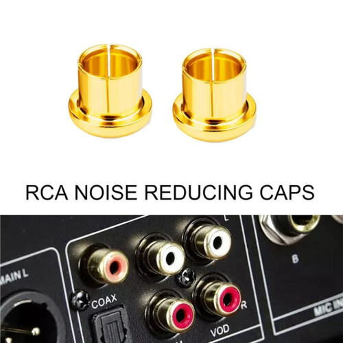 32Pcs Gold Plated RCA Protection Cap Plug Short-Circuit Socket Phono Connector Shielding Plug Socket Protection Cover 2