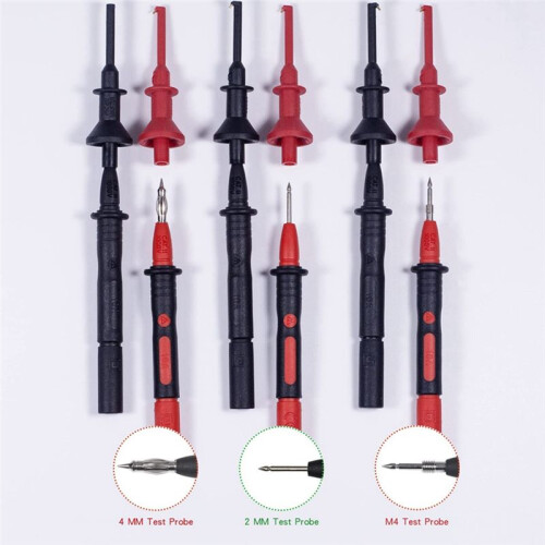 Universal Digital Multimeter Test Hook 4mm Straight Test Probe Extension Hook Needle 2