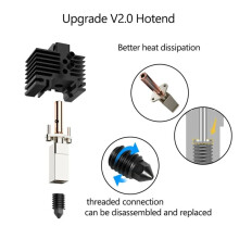 For P1P P1 3D Printer Hotend Kit with Cooling Fan V2.0 Print with Copper Plated Nozzles 3D Printing Parts