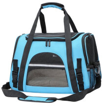 Transportín Suave para Gatos Medianos y Grandes, Material Oxford con Cierre de Cremallera Azul