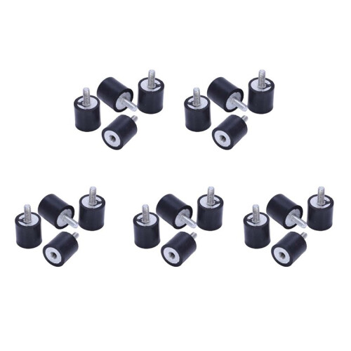 20pcs M4 Outside Inside Anti Vibration Rubber Buffer Insulator Attachment 15mmx15mm