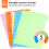 20 Sets A6 Subject Dividers Paper Sheet, Punched File Card Dividers,Tabbed Index Divider for Notebook Insert Planner 7