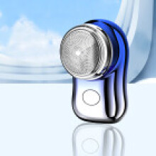 (Blue)Afeitadora Eléctrica Viaje Portátil Estilo Mini Desmontable Agua Lavado Afeitadora Hoja
