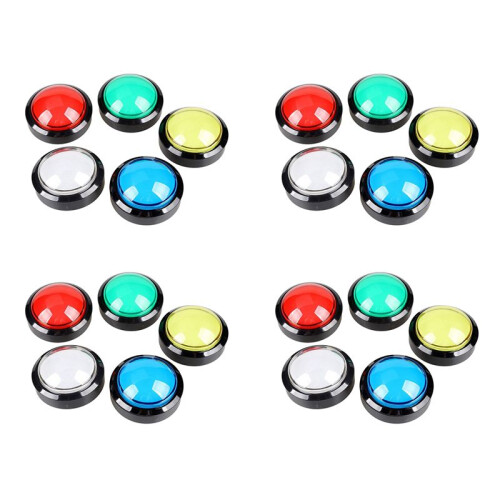 20X Arcade Buttons 60mm Dome 2.36 Inch LED Push Button with Micro- for Arcade Machine Video Games Console