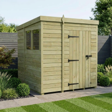 7 x 6 Pent Shed Tanalised (Single Door, With Windows)