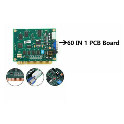 2X 60 Em 1 Multicade PCB Board Arcade Game Board com 28P Cable VGA Output Arcade Game Board Horizontal para Jamma Arcade 2