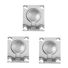 3 Pièces 48 x 38 mm Bateau Casier Trappe Verrou Cabinet Encastré Anneau Tirez Poignée Surf Marine Matériel de Surf 316 en Acier Inoxydable