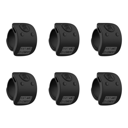 6X  Digital LCD Electronic Finger Ring Hand Tally Counter 6 Digit Rechargeable Counters Clicker-Black