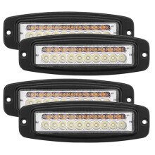 4pièces 7 Pouces Bicolore 100W LED Barre de Lampe de Travail Monture Affleurant Lampe