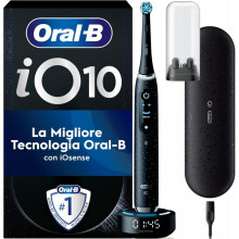 Oral-B Rechargeable Electric Toothbrush I 10 Black, 1 Replacement Heads, Rechargeable Travel Case, I 10