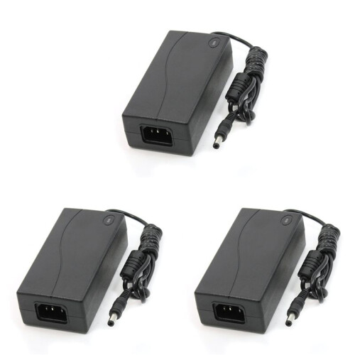 3X Input AC 100-240V 50/60Hz Output  12V 4A Power Adapter Black