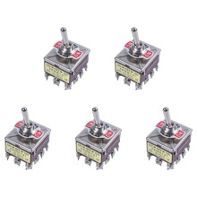 5X AC 380V 10A /OFF/ 3 Positions 12 Pin Latching Toggle  4PDT