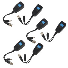 HD-CVI/TVI/AHD Passive Video Balun with Power Connector and RJ45 CAT5 Data Transmitter 3 Pair