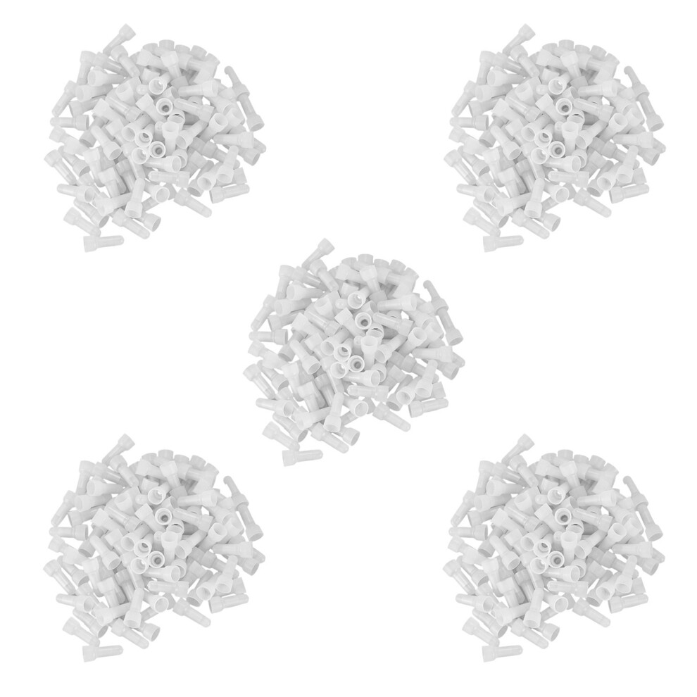 500Pcs 22-16 Ga Awg Closed End Crimp Caps Splice Gauge Wire Connectors Terminals (White) White 6033892448593