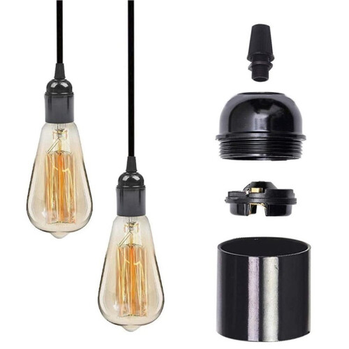 36-Pack Bakelite Lamp Holder E26/ E27 Light Socket Vintage Bulb Socket ES Screw Lampholder for Ceiling/Pendent/Floor 2