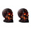 2X Skull Flame Table Lamp,Halloween Decorative Skull Lamp,Decorative LED Night Light, USB Rechargeable 1