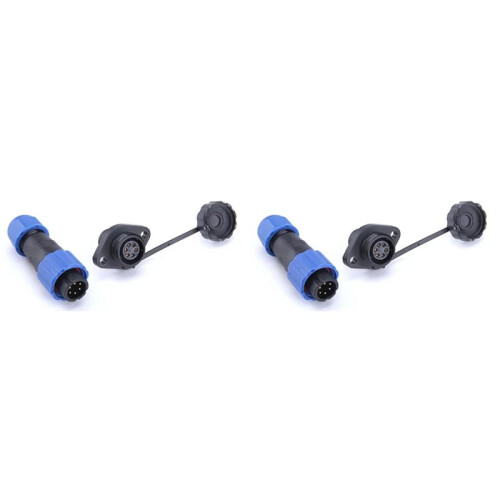 2X SP13 Waterproof Connector IP68 6 Pin Cable Connectors Male/Female Plug and Socket Nut/Flange/Docking