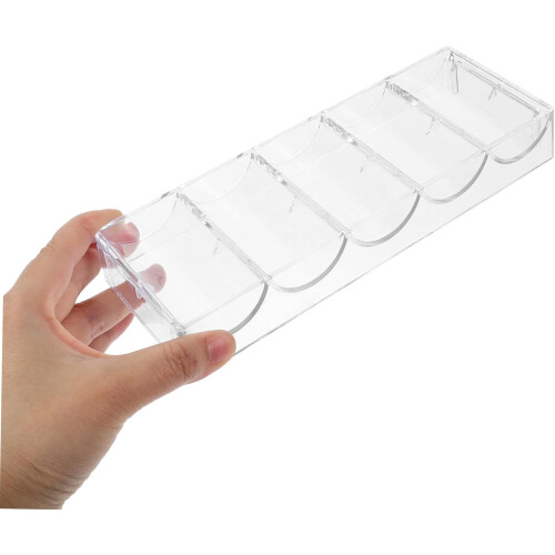Caixa de chip de póquer acrílico profissional com design multi-grade, resistente ao desgaste e fácil de visualizar itens armazenados 2