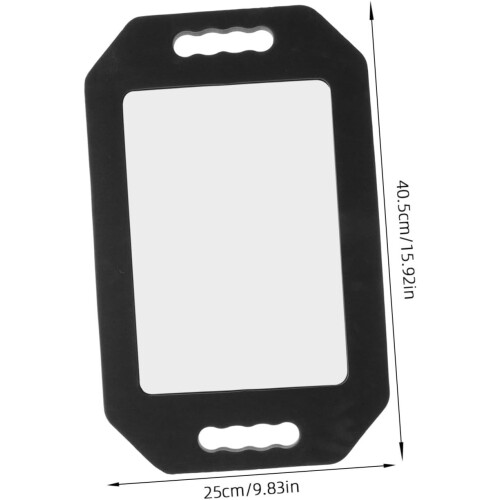 Handheld Large Foam Mirror with Handle Shatterproof High Definition Surface Ergonomic Grip Backmount 1