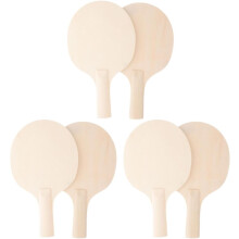 6Pcs DIY Wooden Table Tennis Rackets Unfinished Lightweight Paddles with Grips for Practice and Friendly Matches