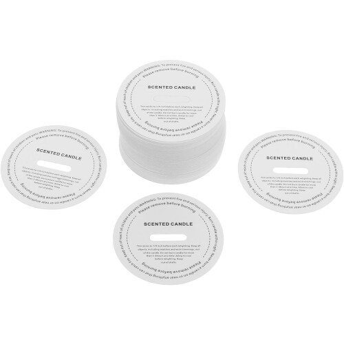 100pcs White Paper Candle Dust Covers Pull Tab for DIY Scented Candle Making Round Protective Lid
