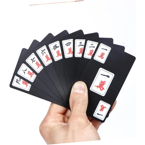 1 σετ πλαστικών PVC πόκερ και Mahjong καρτών μίνι Mahjong και φορητές κάρτες παιχνιδιού